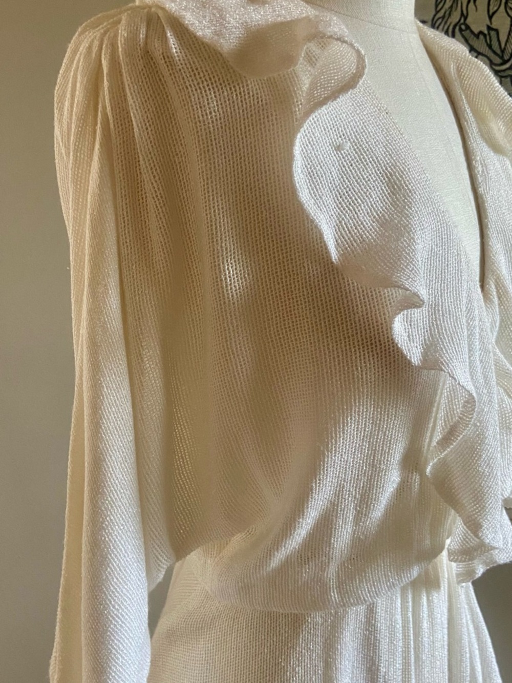 Vintage Sybil white tweed dress - Picture 8 of 11